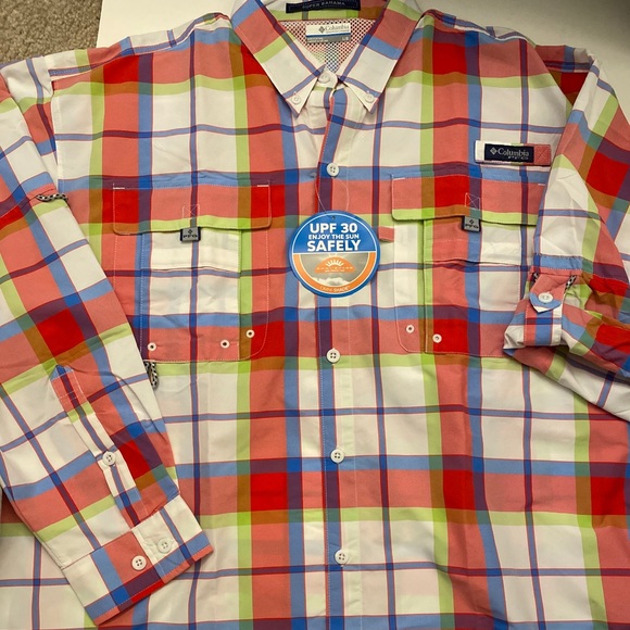 Columbia PFG Super Bahama Large UPF30 Mens Shirt - Picture 1 of 11